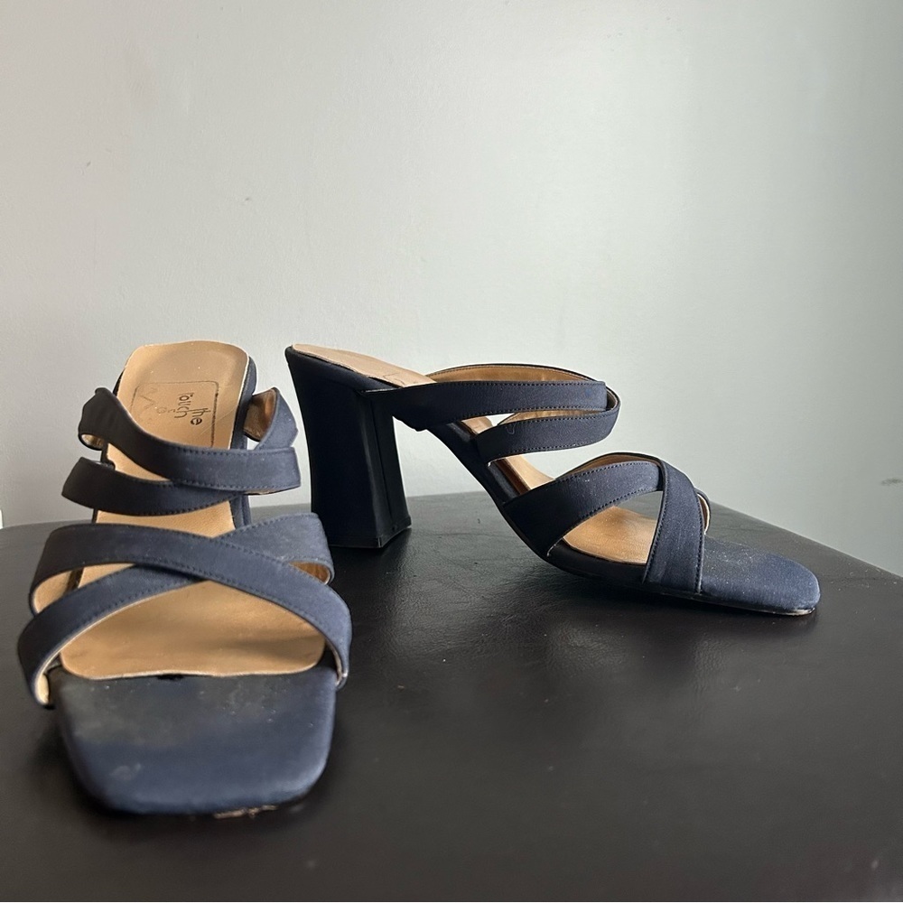 Touch of Nina Ricci Blue Slip On Strappy Heeled Sandals